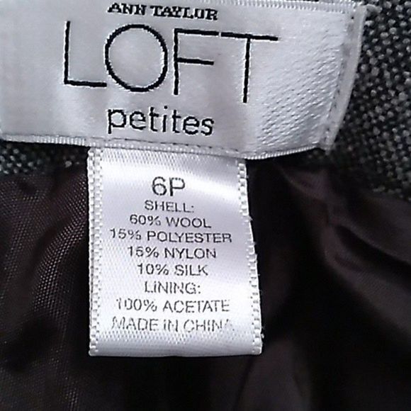 LOFT WOOL PANTS TROUSERS WOOL BLEND STRAIGHT LEG SIZE 6 P WOMENS 6 PETITE - Picture 3 of 6